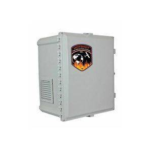 Gray fire protection system box.